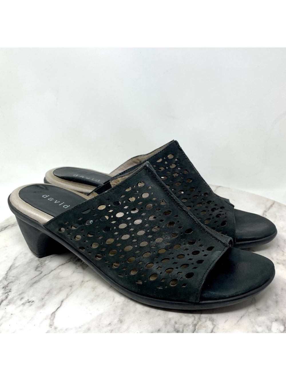 David Tate Virginia Perforated Nubuck Comfort Sandals 8 Lagenlook Avant-Garde